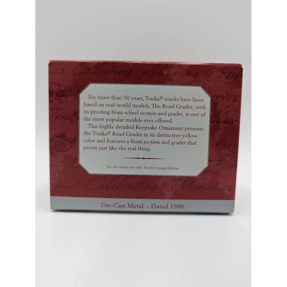 Hallmark Keepsake Christmas Ornament Tonka Road Grader Die-Cast Metal Dated 1998